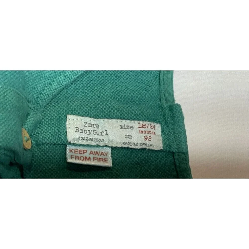 Zara Kids Romper Infant 1pc Cotton Linen Blend Green Size 18-24 Months
